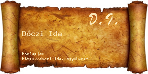 Dóczi Ida névjegykártya